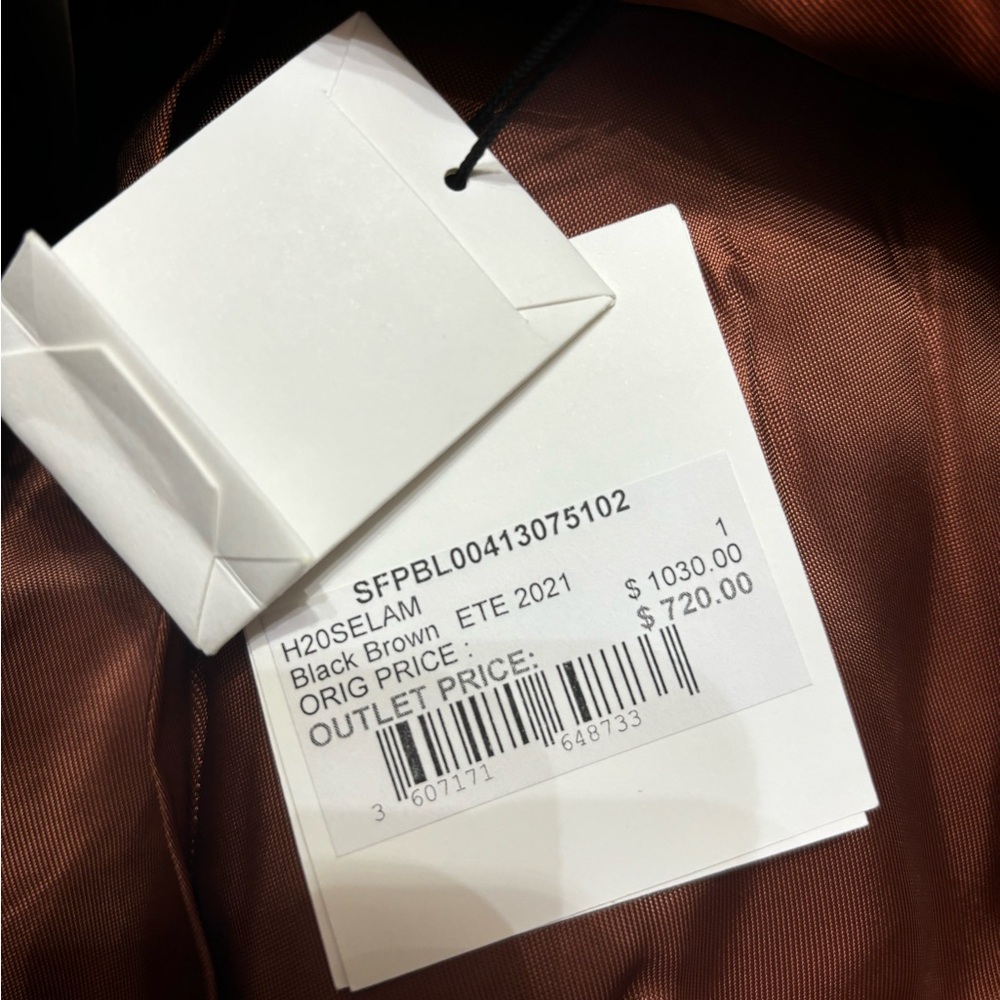 Sold - Sandro Vintage Style Leather Bomber Jacket - Picture 9 of 9